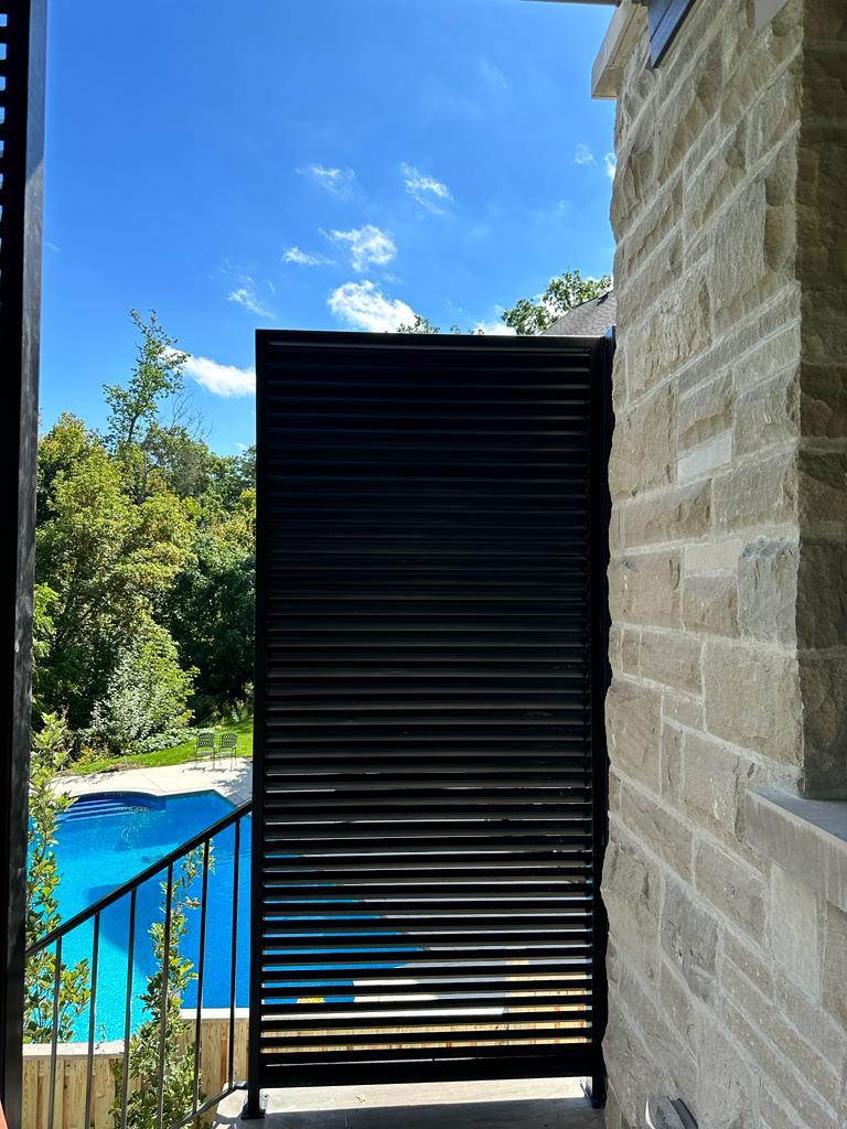 Iron railings privacy panels